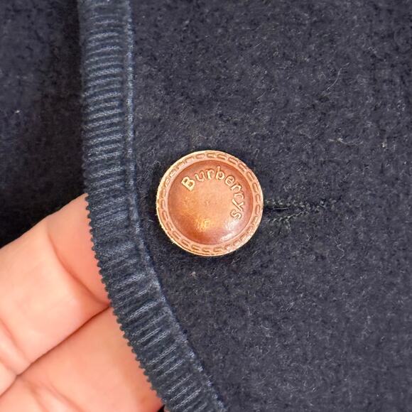 Vintage 90s Burberrys Vest Mens 8 Navy Blue V Neck Sleeveless Button Wool Blend - Picture 5 of 12